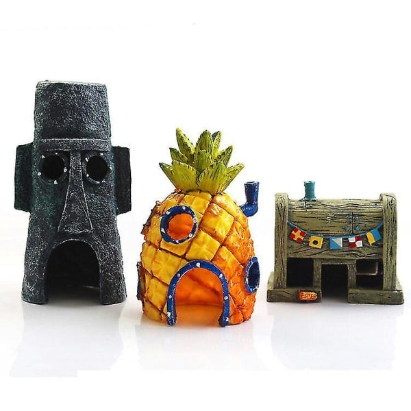 Svampebob Firkant Ananas Hus Tegneserie Ornament Squidward Hus