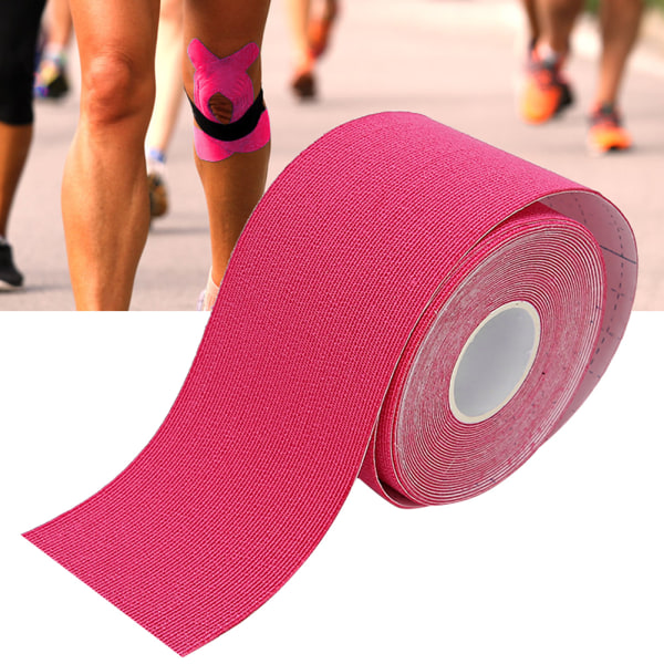 Muskeltejp Bandage Sport Kinesiologi Tejp Självhäftande Elastisk Muskelvårdstejp Rosa 5cm x 5m