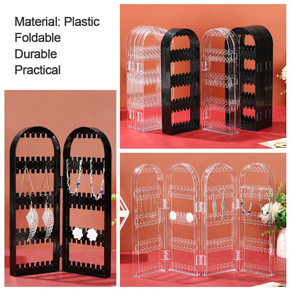 Ørepynt Display Holder Ørepynt Studs Display Stativ SVART 4 FLÄKTAR svart
