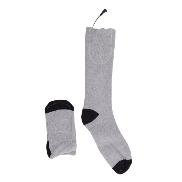 1 par oppladbare elektriske oppvarmede sokker vaskbare 3 hastigheter temperaturkontroll Vanntette oppvarmede jaktsokker for ski Grå
