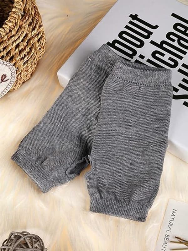 4 par fingerløse hansker, håndleddsvarmere i polyesterbomull med tommelhull, unisex vintertyping, 19 cm, assorterte farger