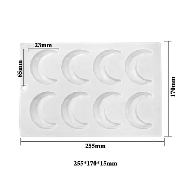 8 Hule 3D Måne Stjerne Silikon Bakeform 02 02