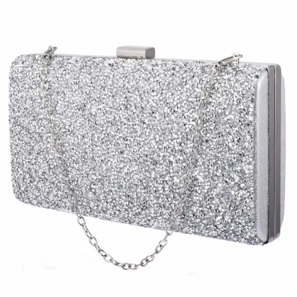 Glitter kuvert taske - Sølv Sølv