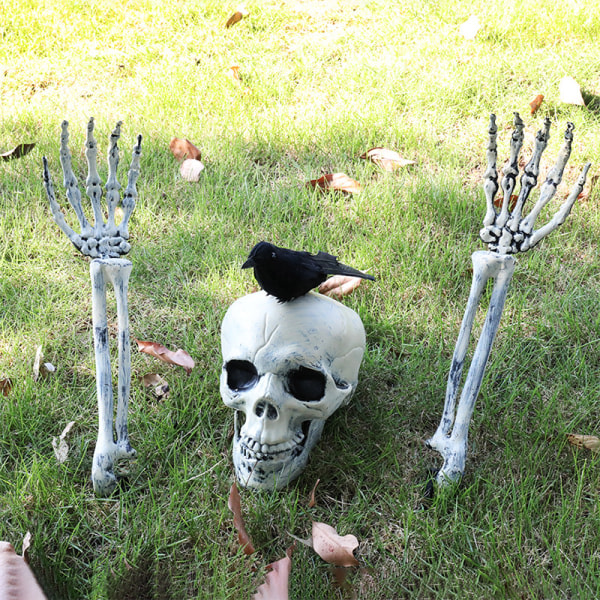 3-delad Halloween-dekoration Dödskalle Hand Ben Simulering Skull Rekvisita Bar Secret Room Skräck Dödskalle Ornament