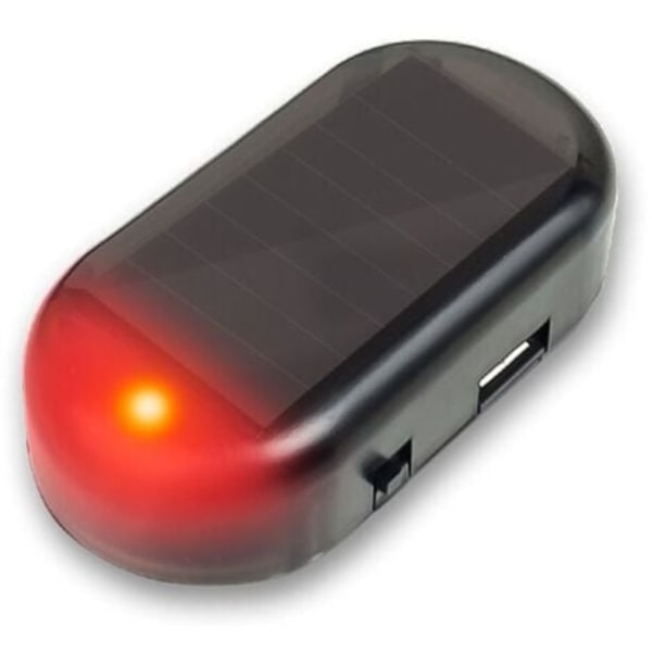 Billarm LED-ljus Säkerhetsvarning Solenergi Dummy System Stöldskydd Flash Blinkande Röd Lampa.pa
