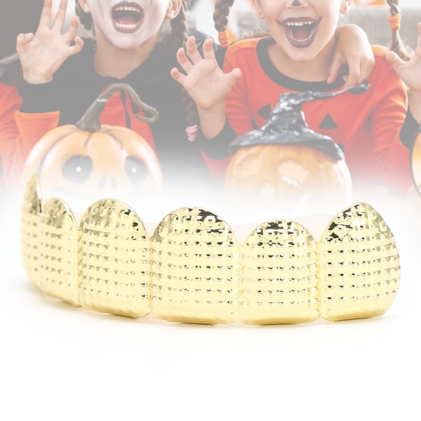 Unisex miehet naiset ylähampaat hip hop tekohammas Halloween -festivaali Hip hop -hammaskoristeet kultaa