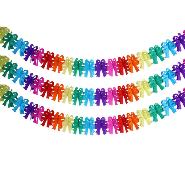 10 stycken färgglad regnbågsbanner Färgglad partypappersgirland
