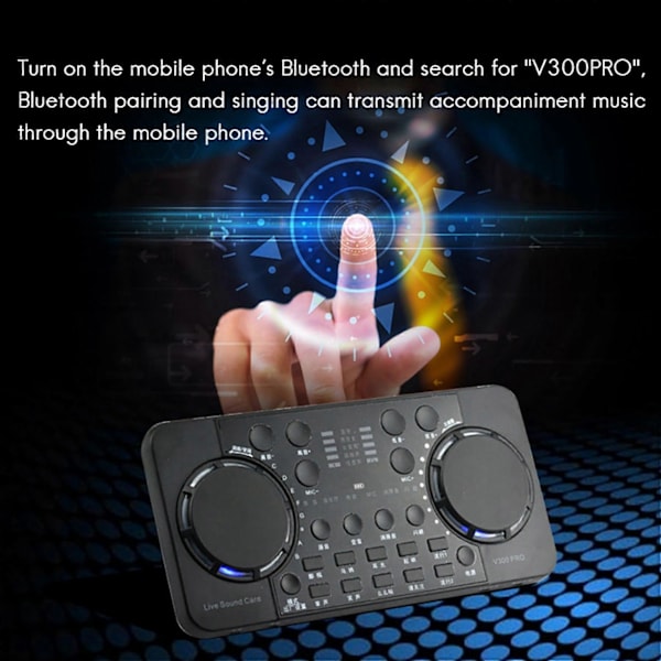3X V300 PRO Äänikortti 10 Ääniefektiä Bluetooth Melunvaimennus Äänimikserit Kuulokemikrofoni Äänen Co.pa