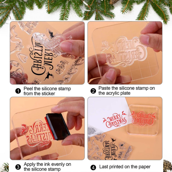 Juleklare frimerker Jule-Gjør-det-selv Silikon klare stempler Søte stempler for kortlaging Crafting Scrapbooking Album