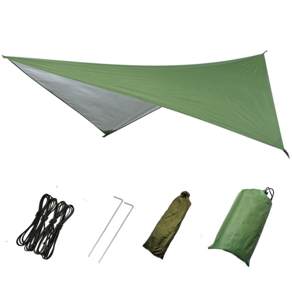 Teltoverdækning Vandtæt soltæt multifunktionelt teltfortelt til udendørs campingstrand Sølvgrøn 300x300CM