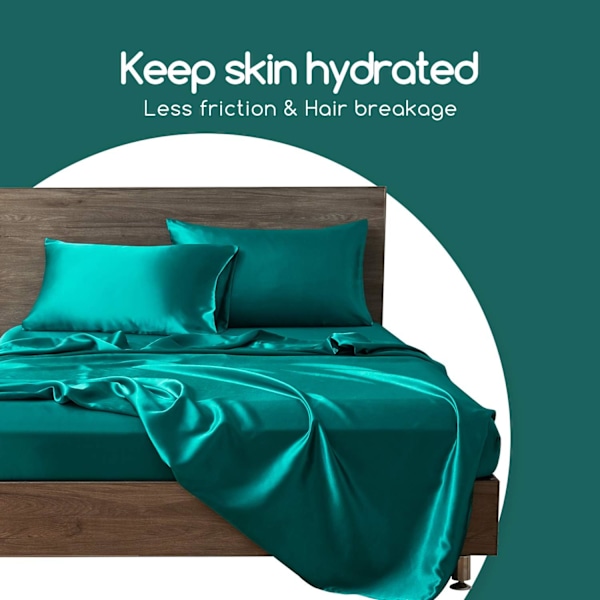 Silke Satin Örngott 2-pack (utan fyllmedel) Teal