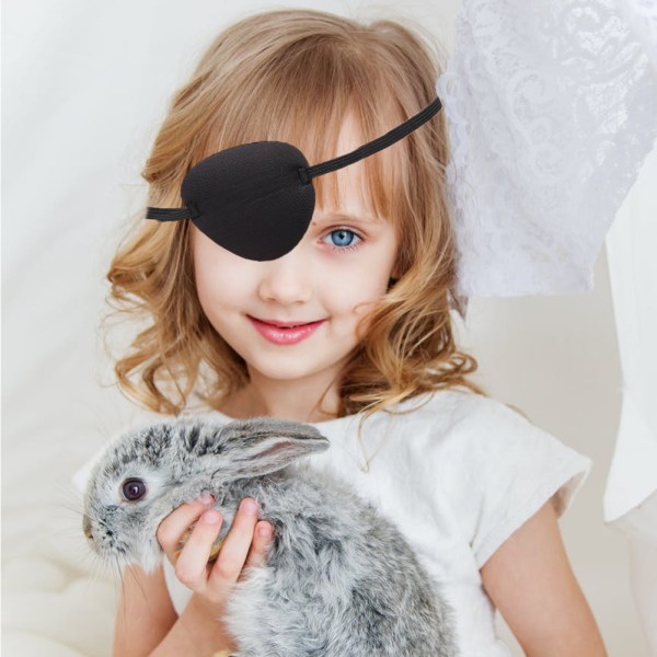 6st justerbara mjuka och bekväma ögonlappar Enkelögonmasker för Amblyopia Lazy Eye