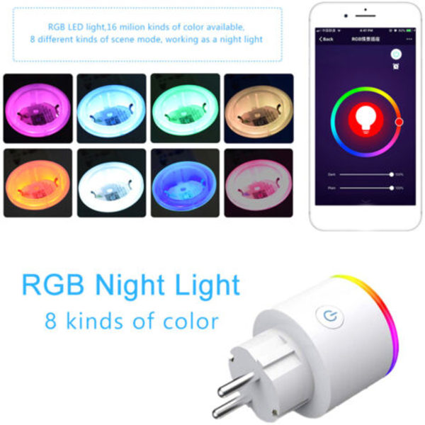 Smart stikdåse 16A WIFI (europæisk standard) Smart Plug Wifi stikdåse Tuya Smart Life APP--.pa