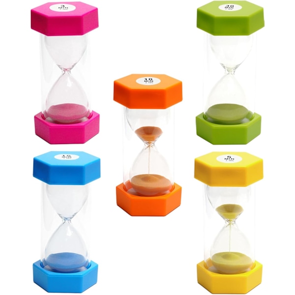 Sandtimer, Timglass for barn, Timglass Timer Set, Farget sandtimer, Visuell timer, Sand Timer Barn, Timglass Timer, Tidshåndteringsassistent