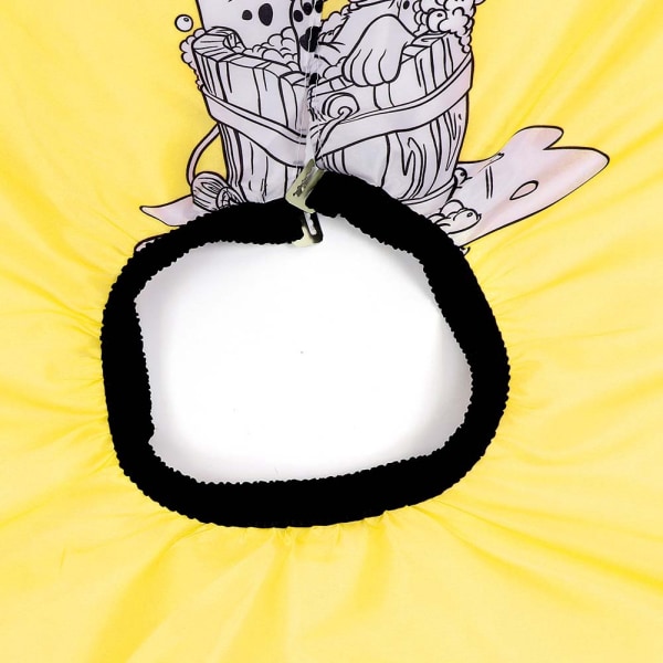 Lasten sarjakuva Kampaamoesiliina Parturi Söpö hiustenleikkaus värjäys pukuviitta (keltainen)