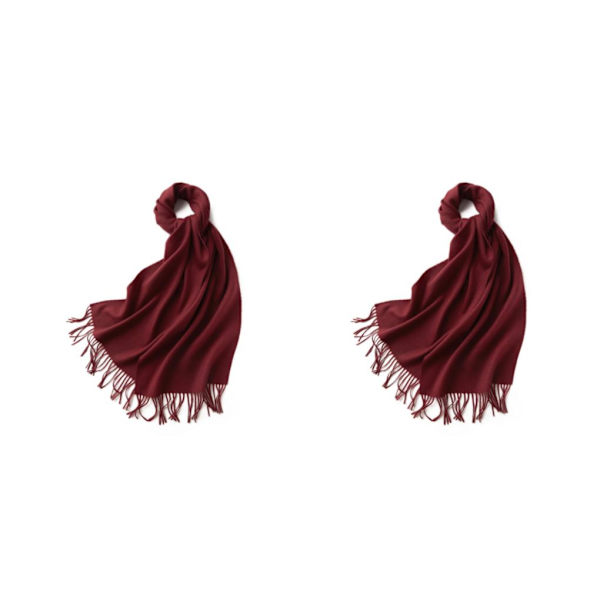 1/2/3 Unisex Halstørklæde med Frynser Varmt og Hyggeligt Rørhalstørklæde til Vinter Winered 2Set
