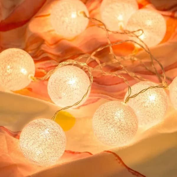 Bomullsboll USB-lysslynge, 3,5M 20 LED-lamper