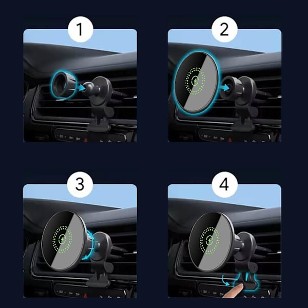20W langaton autolaturi, yhteensopiva Magsafe-autotelineen kanssa, magneettinen/magneettinen pikalataava autopuhelinteline, yhteensopiva iPhone 15/15 Pro.pa kanssa