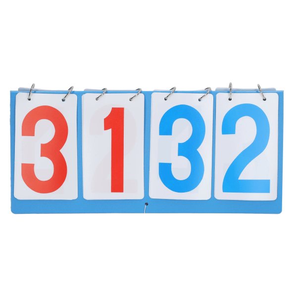 4-numeroinen tulostaulu vedenpitävä sininen punainen numero kannettava pöytälevyn käännettävä tulostaulu lentopallo koripalloon