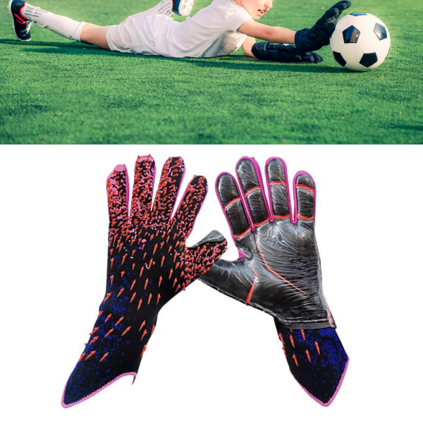 Fodboldmålmand Målmandshandsker Latex Anti-Slip fodboldhandsker med stærke greb Håndflader til børn Drenge No.8