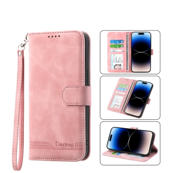 TPU + PU- phone case för iPhone 12 Pro Pink