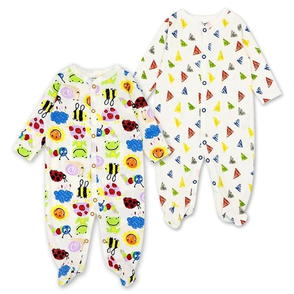 Nyfødt sovetøj pyjamas baby babyer tøj bebes spædbarn tøj beige B 9M