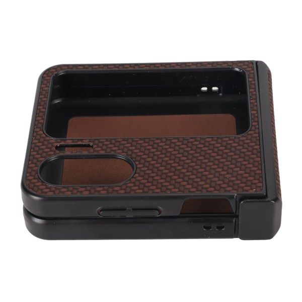 Phone case för OPPO Find N2 Flip Carbon Fiber Texture Fold Mobiltelefon Case Brun