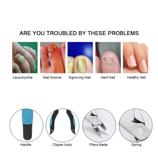 Sisäänkasvaneiden varpaiden kynsileikkurit sormenkynsien varpaankynsien kynsinauhasakset pedikyyrileikkurityökalu