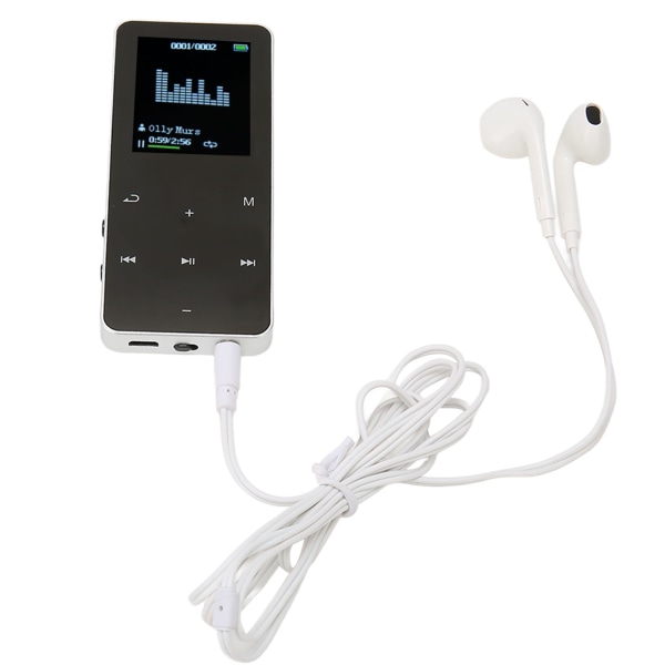 MP3-soitin 8G Bluetooth 4.2 1,8 tuuman näytön kohinanvaimennus häviötön kannettava MP4-soitin käännössanakirjalla hopea