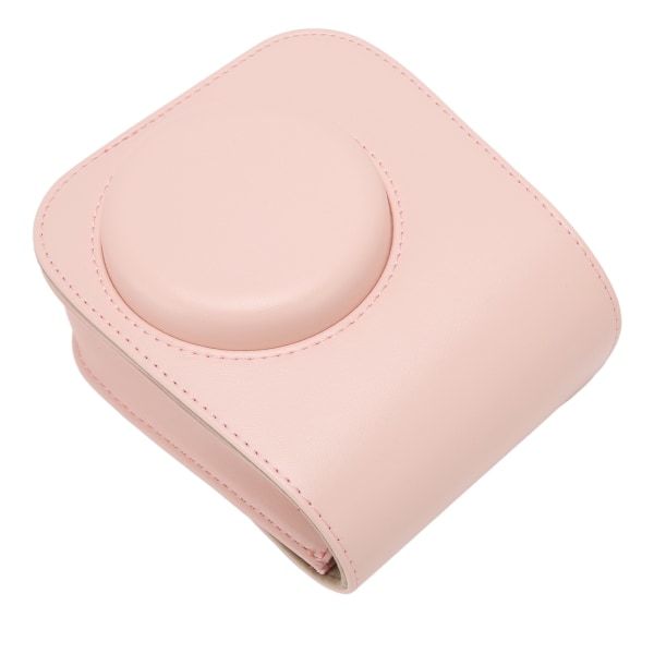 Beskyttende kamerataske PU-læder, ren farve kamerabæretaske med justerbar strop til campingrejser Pink