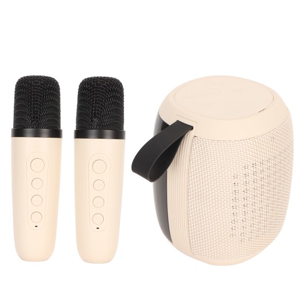 Mikrofoni Bluetooth -kaiutin 2 mikrofonilla RGB Light Karaoke Machine Kaiutin set sisäkäyttöön ulkokäyttöön valkoinen