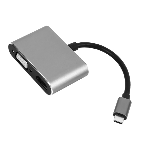 USB C - HD Multimedia Interface VGA-sovitin 2 in 1 monitoiminen HD-videolähtö Type C -keskitin