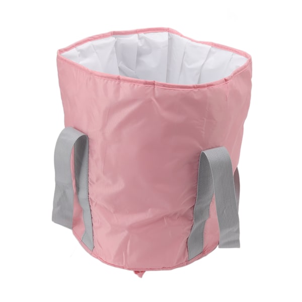 Taitettava jalkakylpy Polyesteriä kaksikerroksinen kokoontaitettava retkeilykauha säilytyspussilla ulkokäyttöön vaaleanpunaiselle