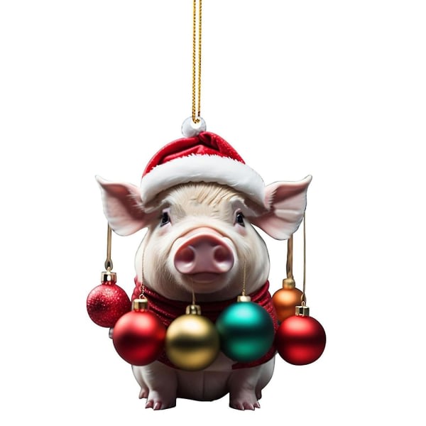 Zhouba julhänge bedårande tecknad gris form julträd hängande prydnad Festliga dekorationer J