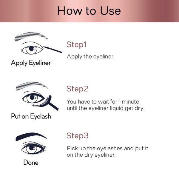 10 par magnetiske øyevipper Eyeliner Liquid & Pincet Set