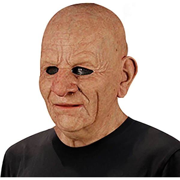 Halloween-lateksinaamio - vanha mies -koriste, realistinen kasvonaamio ihmisen rypyille E