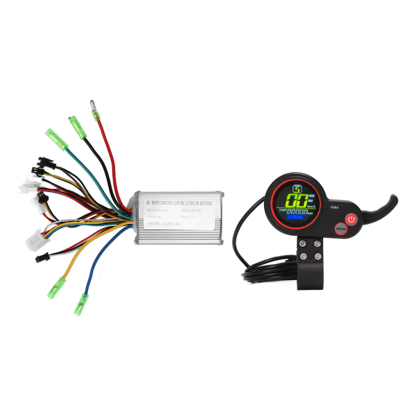 36V 48V 15A motorborstlös styrenhet och LCD-skärmsats för elcyklar skotrar 22,2 mm styre