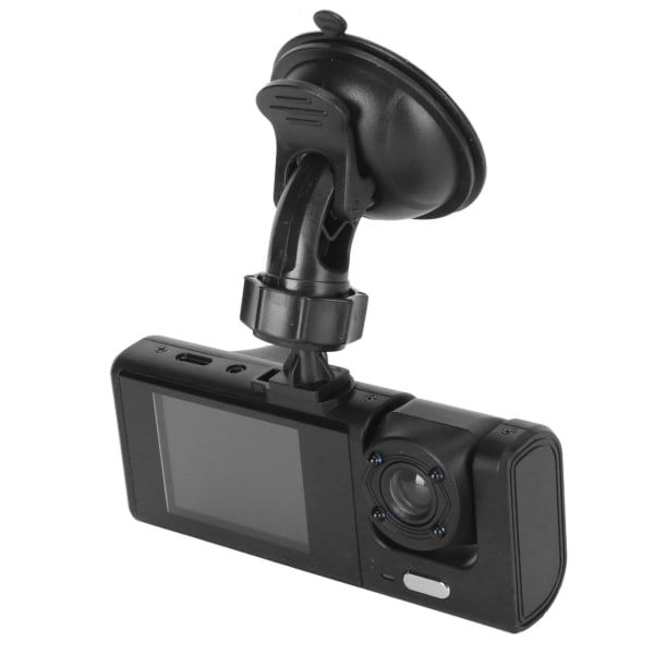 3-linse Dash-kamera Bilkjøringsopptaker med IR Night Vision Loop-opptak G-sensor Nødsparing