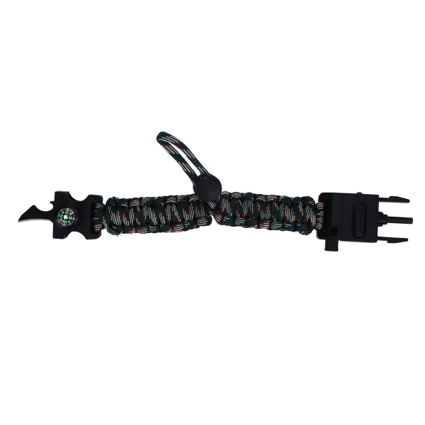 Paracord Armband Justerbart Emergency Survival Armband Gear 5 i 1 Multi för Wilderness Adventure Army Green Camouflage
