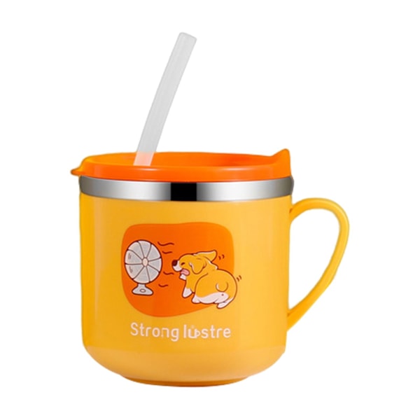 Wharick 270ml Opetuskuppi Helppokäyttöinen Mukava Söpö Dinosaurus Lasten Sippy Cup Lapsille Yellow