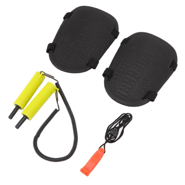 Sikkerhedsværktøj til isfiskeri Udtrækkelige ispinde, hårde EVA-knæbeskyttere og ikke-atomfløjte til beskyttelse udendørs gul