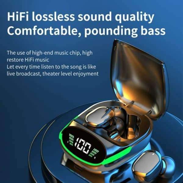 Paris Bluetooth-hodetelefoner, Bluetooth-ørepropper Trådløse ørepropper Bluetooth 5.0 Digital Skjerm Støyreduksjon Bluetooth-headset