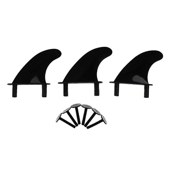 3 stk. Soft Top Surfboard Finner Sæt Kompatible med Softboard Paddle Board Surfbrætter Tilbehør - F sort