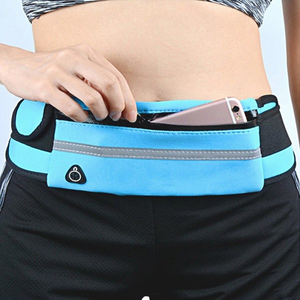 Running Belt Fanny Pack suuri tilavuus vedenpitävä iskunkestävä vyötärölaukku ulkourheiluun Fitness Blue