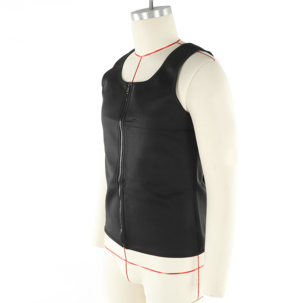 Mænd Lynlås Fitness Shapewear Tank Top L Størrelse All Black Quick Dry Mandlige Workout Slankende Tank Top