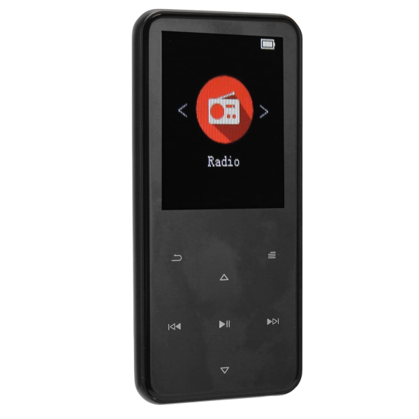 MP3-spelare 2,4 tum Smart HD brusreducering Pekknapp FM-radio 16GB Bluetooth 5.0 Musikspelare med minneskort Svart 64GB minneskort