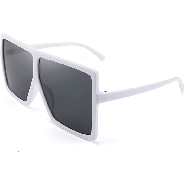 Kvinnor fyrkantiga överdimensionerade solglasögon Flat Top Mode Stor Snygg Stor Båge UV400 B2539