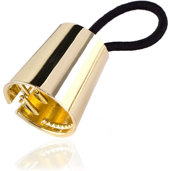 2 STK Hestehalestativ til damer Rundt cover til kvinder Elastisk hårbånd til piger Hårtilbehør (guld+sølv)