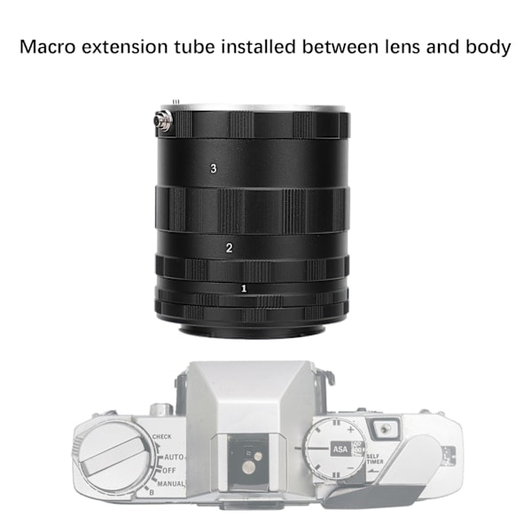 Makro Förlängningstub Fotograferingslins Adapterring Passar OM Mount Digitalkamera