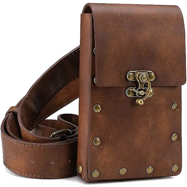 Steampunk Axelväska Messenger Gotisk Midjeväska Kedja Drop Ben Hip Holster Bälte Plånbok Påse